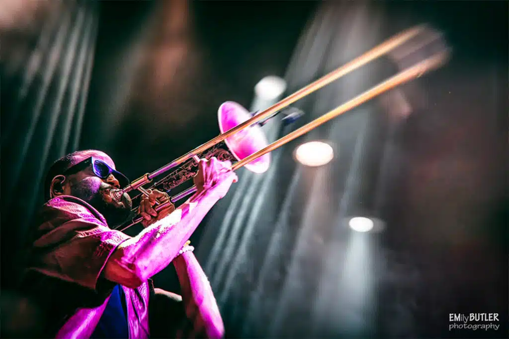 Trombone Shorty playing trombone 2027